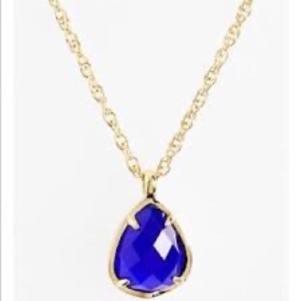 NEW KENDRA SCOTT KIRI NECKLACE IN GOLD COBALT BLUE CAT’S EYE